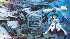 Flowers Sunflowers fish Whales underwater Sharks telephone 