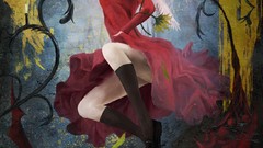 Flowers Sunflowers moon weapons Candles dress hats red dress 