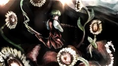 Flowers Sunflowers Plants dress Umbrellas red eyes red dress 