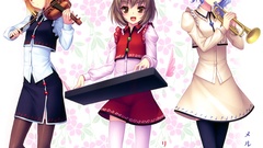 Flowers text Music Japanese white background hats vertical 