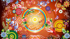 Flowers Textures vector lines curves bugs zune