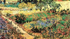 Flowers Trees fields cypress Vincent van Gogh artwork 