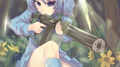 Flowers Trees grass weapons Guns hats silencer blue hair blue 