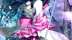 Flowers Trees weapons dress Swords chains skirts long hair 