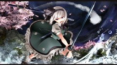 Flowers Trees weapons Katana samurai socks ghosts white hair 