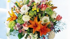 Flowers tulips bouquet roses