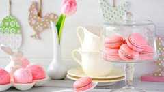 Flowers tulips dishes cookies