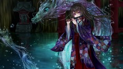 Flowers water Butterflies Music Dragons Anime Manga kimono 