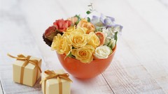 Flowers white award Gifts reward wrapping present Trophy PRIZE 