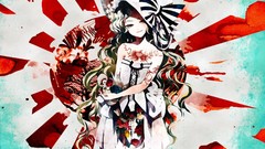 Flowers woman dolls dress hats bows tattoos long hair anime 