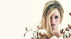 Flowers woman Glamour close-up white background blondes models 