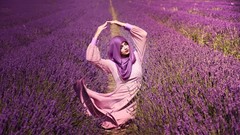 Flowers woman purple flowers lavender lawender