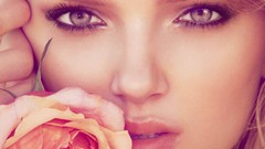 Flowers woman roses faces models Lily Donaldson