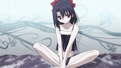 Flowers woman silence Anime font red eyes anime girls school 