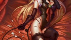 Flowers woman wings beds gloves tongue blondes pillows long 