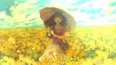 Flowers yellow clouds sky dress cielo pon