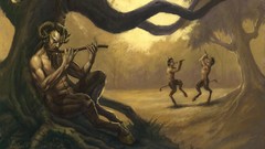 Flute forests fantasy art greek mythology satyr