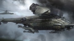 Flying Dropship artwork futuristic Long Ouyang