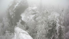 Fog nature Trees snow winter Mountains Russia forests ural Ural 