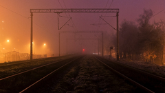 Fog railroad tracks railroads