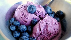 Food blueberries ice cream desserts
