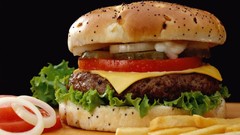 Food bread Tables meat tomatoes hamburgers cheeseburgers