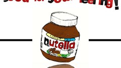 Food chocolate white background brands nutella hazelnuts