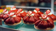 Food cream strawberries food art