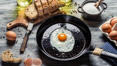 Food eggs bread scrambled eggs