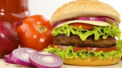 Food fast food hamburgers
