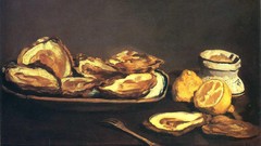 Food French paintings meat impressionism still life lemons 