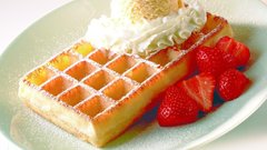 Food ice cream waffles