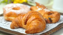 Food macro croissants Breakfast