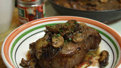 Food meat mushrooms steak