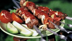Food meat tomatoes kebab