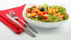 Food olives salad forks