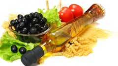 Food olives tomatoes fruits pasta lettuce