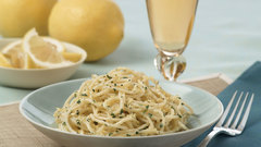 Food pasta lemons