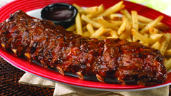 Food ribs french fries