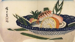 Food sushi Japanese paintings shrimp rice artwork traditional 