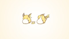 Food yellow background Pokemon eating raichu Simple Background 