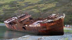 Forgotten ships rusted wrecks
