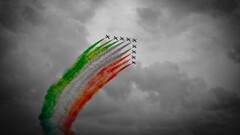 Frecce Tricolori selective coloring photography Aircraft Italy