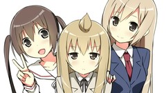 Freedom brown long hair seifuku minami kana minami chiaki 