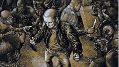 Freedom War Dogs Knives Liberty drawings anarchy masks 