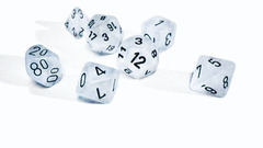 Frosted glass dice abstract