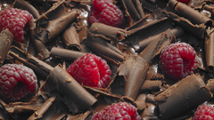 Fruits chocolate food raspberries