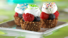 Fruits desserts raspberries sprinkles