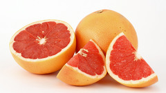 Fruits grapefruits white background