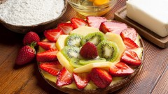 Fruits kiwi strawberries